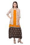 Buy_So Us By Sougatpaul_White Muslin Slub Boat Printed Tunic With Jacket  _at_Aza_Fashions
