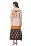 Shop_So Us By Sougatpaul_White Muslin Slub Boat Printed Tunic With Jacket  _at_Aza_Fashions