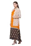 Buy_So Us By Sougatpaul_White Muslin Slub Boat Printed Tunic With Jacket  _Online_at_Aza_Fashions