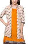 Shop_So Us By Sougatpaul_White Muslin Slub Boat Printed Tunic With Jacket  _Online_at_Aza_Fashions