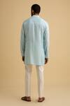 Shop_Philocaly_Blue Cotton Silk Kurta_at_Aza_Fashions