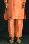Shikha Mehta_Peach Chanderi Round Kurta Set _Online_at_Aza_Fashions