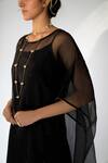 Buy Shikha Mehta Black Chanderi, Muslin , Pure Organza Round Embellished Cape And Pant Set Online at Aza Fashions Buy_Shikha Mehta_Black Chanderi, Muslin , Pure Organza Round Embellished Cape And Pant Set _Online_at_Aza_Fashions