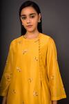 Shikha Mehta_Yellow Chanderi Round Kurta And Pant Set _at_Aza_Fashions
