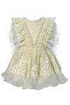 Buy_Jasmine And Alaia_Green Embroidered Dress For Girls_at_Aza_Fashions