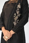 Shikha Mehta Black Chanderi, Silk Organza Round Jacket And Pant Set at Aza Fashions Shikha Mehta_Black Chanderi, Silk Organza Round Jacket And Pant Set _at_Aza_Fashions