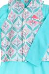 Mi Dulce An'ya_White Gots Certified Organic Cotton Floral Printed Bundi Kurta Set _Online_at_Aza_Fashions