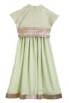 Shop_Mi Dulce An'ya_Green Gots Certified Organic Cotton Anarkali With Embroidered Jacket _at_Aza_Fashions