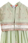 Mi Dulce An'ya_Green Gots Certified Organic Cotton Anarkali With Embroidered Jacket _Online_at_Aza_Fashions