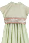 Buy_Mi Dulce An'ya_Green Gots Certified Organic Cotton Anarkali With Embroidered Jacket _Online_at_Aza_Fashions