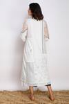 Shop_Arcvsh By Pallavi Singh_White Organza, Organic Cotton Lapel Collar Sheer Jacket_at_Aza_Fashions