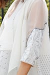 Shop_Arcvsh By Pallavi Singh_White Organic Cotton Open Layered Jacket _Online_at_Aza_Fashions