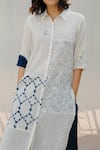 Arcvsh By Pallavi Singh_White Organic Cotton Collared Neck Printed Tunic _at_Aza_Fashions