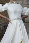 Shop_Shantnu Nikhil_White Raw Silk Ruffle Layered Gown_Online_at_Aza_Fashions