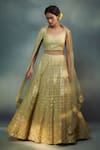 Buy_SUHINO_Green Shantoon, Soft Net Lining Cotton Embroidered Bridal Lehenga Set _at_Aza_Fashions