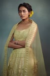 SUHINO_Green Shantoon, Soft Net Lining Cotton Embroidered Bridal Lehenga Set _Online_at_Aza_Fashions