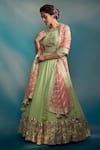 Buy_Suhino_Green Viscose Embroidery Round Anarkali With Dupatta _at_Aza_Fashions