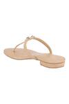 Shop_Signature Sole_Beige Embellished T-strap Flat Sandals_Online_at_Aza_Fashions