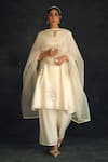 Buy Shikha Mehta White , Muslin , Organza Notched Kurta Set at Aza Fashions Buy_Shikha Mehta_White , Muslin , Organza Notched Kurta Set _at_Aza_Fashions
