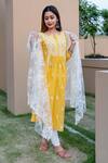 Buy_Saksh_Yellow Chikankari Kurta Set_at_Aza_Fashions