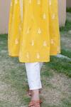 Saksh_Yellow Chikankari Kurta Set_at_Aza_Fashions