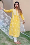 Buy_Saksh_Yellow Chikankari Kurta Set_Online_at_Aza_Fashions