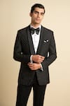 Buy_Philocaly_Black Cotton Embellished Cutdana Ritz Tuxedo _Online_at_Aza_Fashions