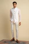 Buy_Philocaly_White Linen Plain Puro Bundi _at_Aza_Fashions