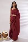 Buy_Rashi Jain_Red Chanderi Embroidered Saree With Blouse _at_Aza_Fashions