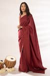 Rashi Jain_Red Chanderi Embroidered Saree With Blouse _Online_at_Aza_Fashions