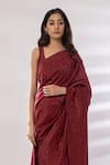 Buy_Rashi Jain_Red Chanderi Embroidered Saree With Blouse _Online_at_Aza_Fashions