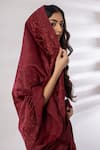 Shop_Rashi Jain_Red Chanderi Embroidered Saree With Blouse _Online_at_Aza_Fashions