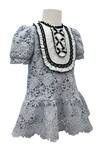 Jasmine And Alaia_Blue Lace, Cotton Embroidery Alice In Wonderland Dress_Online_at_Aza_Fashions
