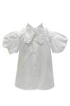 Buy_Jasmine And Alaia_White Puffed Sleeve Shirt For Girls_at_Aza_Fashions