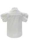 Shop_Jasmine And Alaia_White Puffed Sleeve Shirt For Girls_at_Aza_Fashions