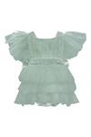 Buy_Jasmine And Alaia_Green Ruffle Romper For Girls_at_Aza_Fashions