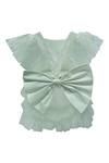 Shop_Jasmine And Alaia_Green Ruffle Romper For Girls_at_Aza_Fashions