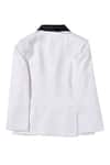 Shop_Partykles_White Terrycloth Sequins Tuxedo Set With Sash _at_Aza_Fashions