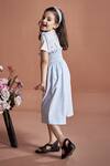 Shop_Little Luxury_Blue Cotton Culotte Jumpsuit For Girls_at_Aza_Fashions
