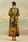 Shop_Cord_Multi Color Poplin Printed Mosaic V Neck Crossover Dress_at_Aza_Fashions