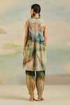 Shop_Cord_Multi Color 100% Pure Linen Valley Round Coastal Printed Kurta And Pant Set_at_Aza_Fashions