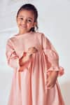 Shop_Little Luxury_Pink Cotton Embroidery Powder Dress _at_Aza_Fashions