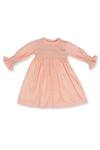 Little Luxury_Pink Cotton Embroidery Powder Dress _Online_at_Aza_Fashions