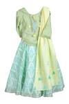 Buy MI Dulce AN'YA Green Handloom Cotton, Chanderi, Silk Embroidery, Tassels Handwoven Lehenga Set at Aza Fashions Buy_MI Dulce AN'YA_Green Handloom Cotton, Chanderi, Silk Embroidery, Tassels Handwoven Lehenga Set _at_Aza_Fashions