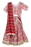 Buy MI Dulce AN'YA Red , Silk, Chanderi, Handloom Gota Patti, Ikat Print Lehenga Set at Aza Fashions Buy_MI Dulce AN'YA_Red , Silk, Chanderi, Handloom Gota Patti, Ikat Print Lehenga Set _at_Aza_Fashions