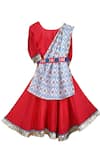 Shop MI Dulce AN'YA Red Cotton, Silk Gota Patti, Mirrors, Embroidery Organic Lehenga Set at Aza Fashions Shop_MI Dulce AN'YA_Red Cotton, Silk Gota Patti, Mirrors, Embroidery Organic Lehenga Set _at_Aza_Fashions