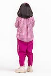 Shop_THREE_Pink Handwoven Cotton Checkered Top  _at_Aza_Fashions