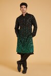 Buy_Siddartha Tytler_Green Georgette Embroidered Sequin Work Kurta _at_Aza_Fashions