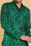 Siddartha Tytler_Green Georgette Embroidered Sequin Work Kurta _Online_at_Aza_Fashions