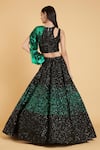 Shop_Siddartha Tytler_Black Crop Top Georgette Embroidered Crystal Gradient Lehenga And Blouse Set _at_Aza_Fashions